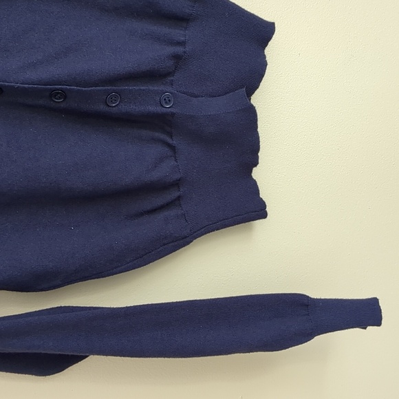 Medium Dazy Button Front Cardigan Sweater Solid Dark Blue - Picture 4 of 14